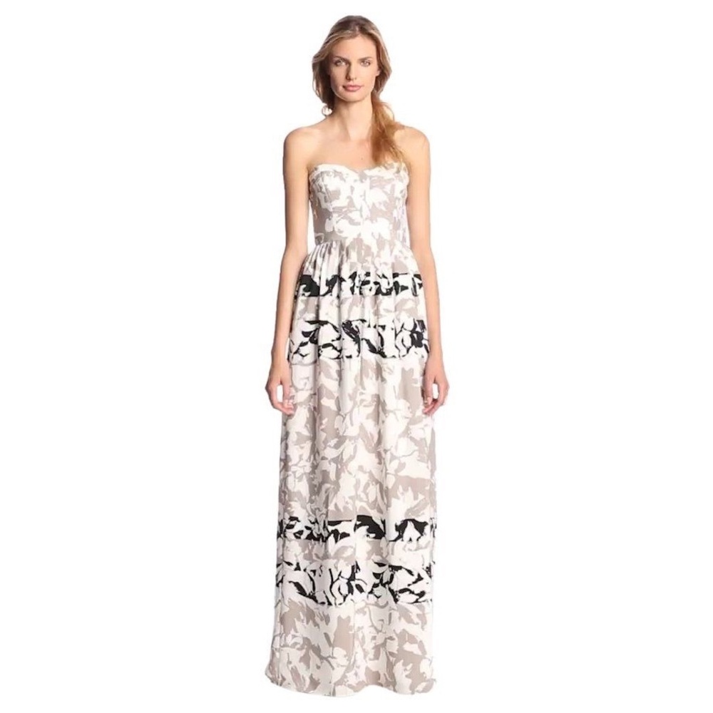 Parker Bayou Printed Silk Strapless Senibel Maxi